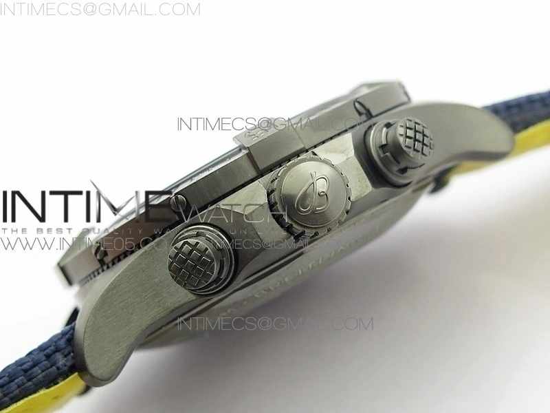 Avenger Bandit V13317 Titanium DLC B50 Best Edition Blue Dial Numbers Makers on Blue Nylon strap A7750