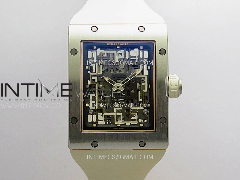 RM16-02 Titanium Umi Office Best Edition Skeleton Dial On Cream Rubber Strap Asian CRMA9
