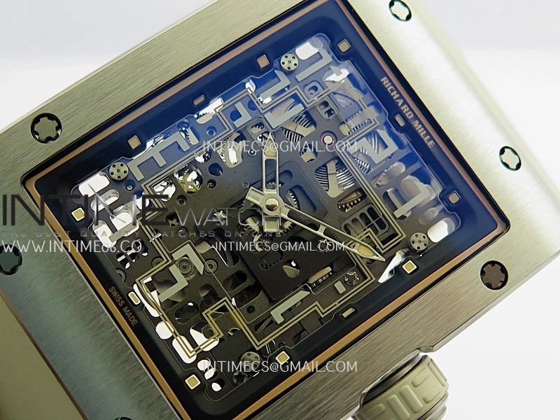 RM16-02 Titanium Umi Office Best Edition Skeleton Dial On Cream Rubber Strap Asian CRMA9