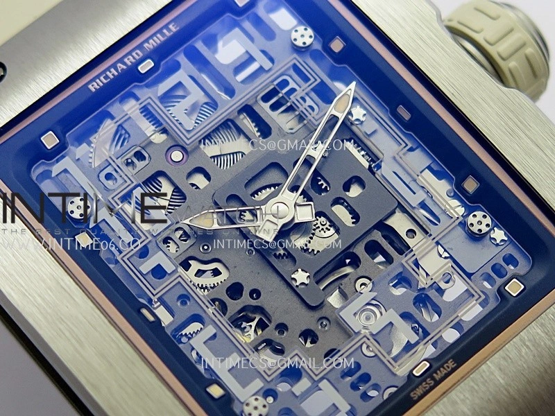 RM16-02 Titanium Umi Office Best Edition Skeleton Dial On Cream Rubber Strap Asian CRMA9