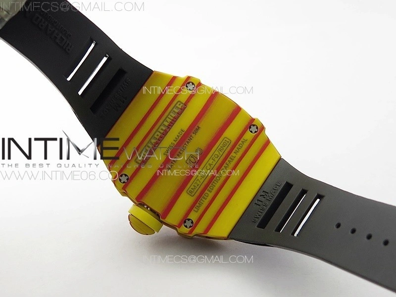 RM027-03 Real Tourbillon RMF Best Edition Orange Red Carbon Skeleton Dial on Black Rubber Strap