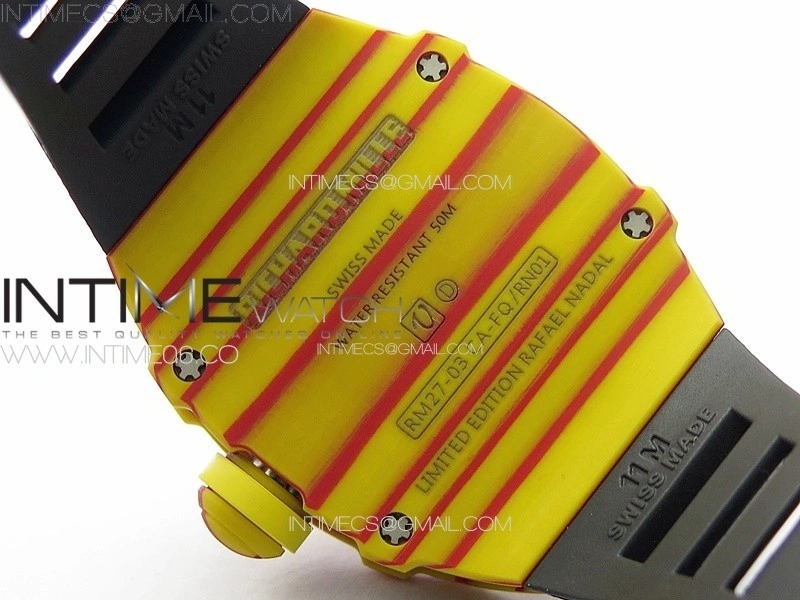 RM027-03 Real Tourbillon RMF Best Edition Orange Red Carbon Skeleton Dial on Black Rubber Strap