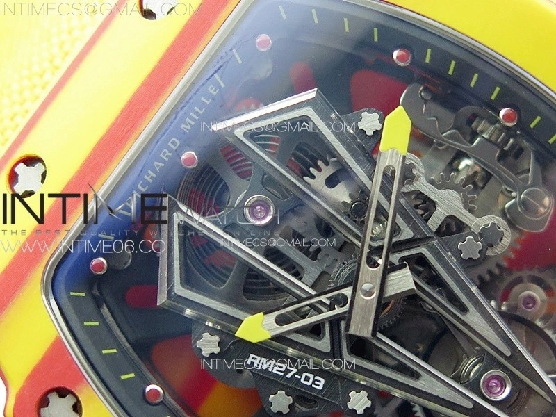 RM027-03 Real Tourbillon RMF Best Edition Orange Red Carbon Skeleton Dial on Orange Nylon Strap