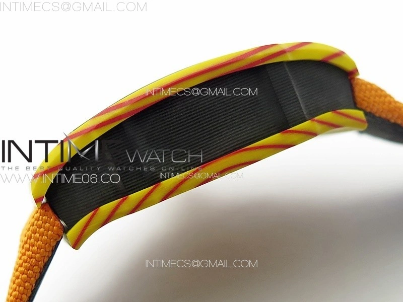 RM027-03 Real Tourbillon RMF Best Edition Orange Red Carbon Skeleton Dial on Orange Nylon Strap
