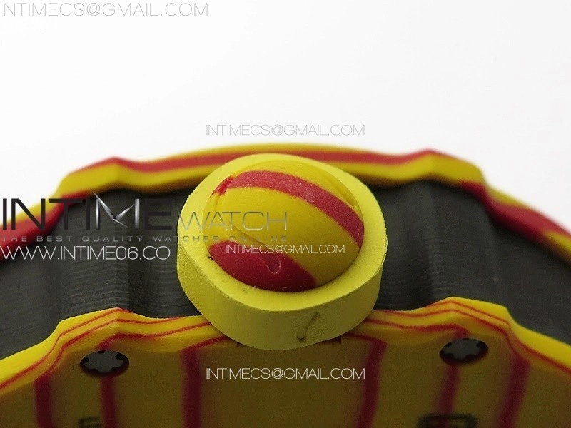 RM027-03 Real Tourbillon YSF Best Edition Yellow Red Carbon Skeleton Dial on Yellow Nylon Strap