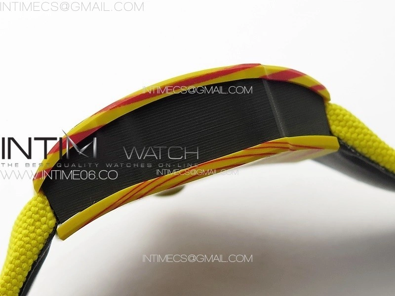 RM027-03 Real Tourbillon YSF Best Edition Yellow Red Carbon Skeleton Dial on Yellow Nylon Strap