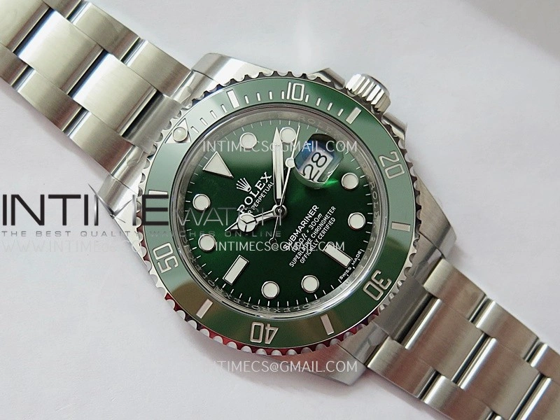 Submariner 116610LV Green Ceramic 904L SS VF 1:1 Best Edition Green Dial On 904L SS Bracelet DD3135