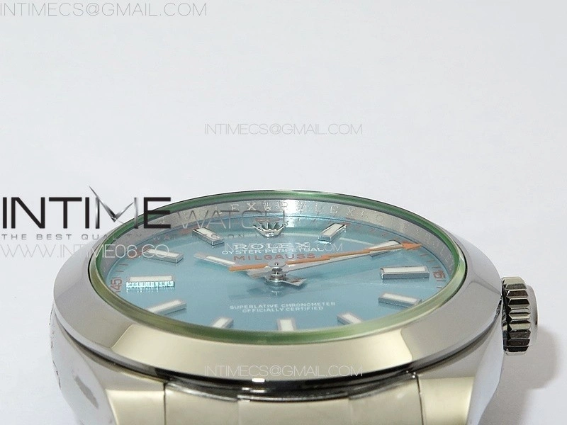 Milgauss 116400 GV Real Green Sapphire SS APSF 1:1 Best Edition Ice Blue Dial on SS Bracelet A2824