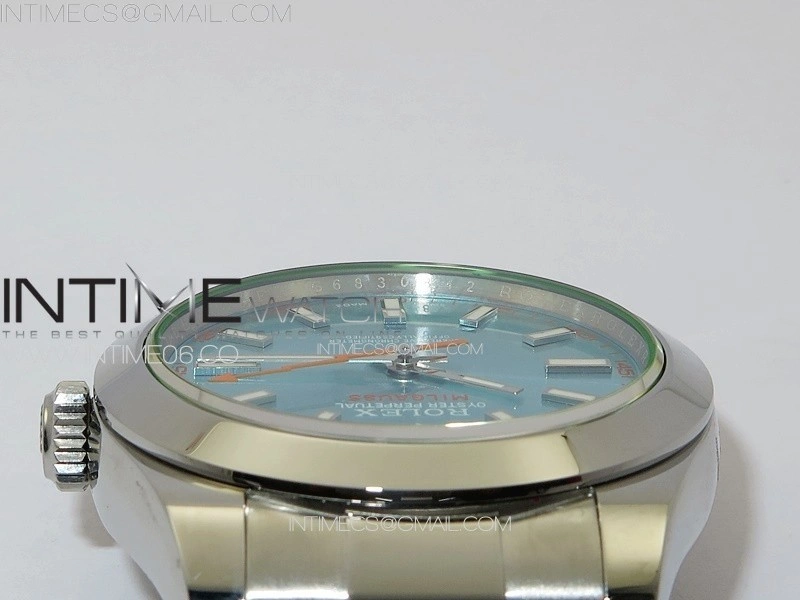 Milgauss 116400 GV Real Green Sapphire SS APSF 1:1 Best Edition Ice Blue Dial on SS Bracelet A2824