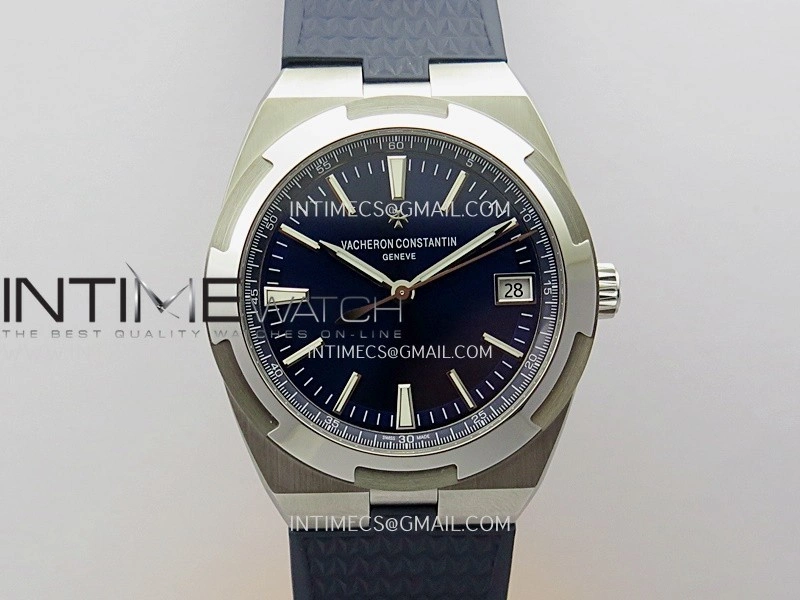 Overseas 4500V SS ZF 1:1 Best Edition Blue Dial on Blue Rubber Strap Asian Super Clone 5100 V2