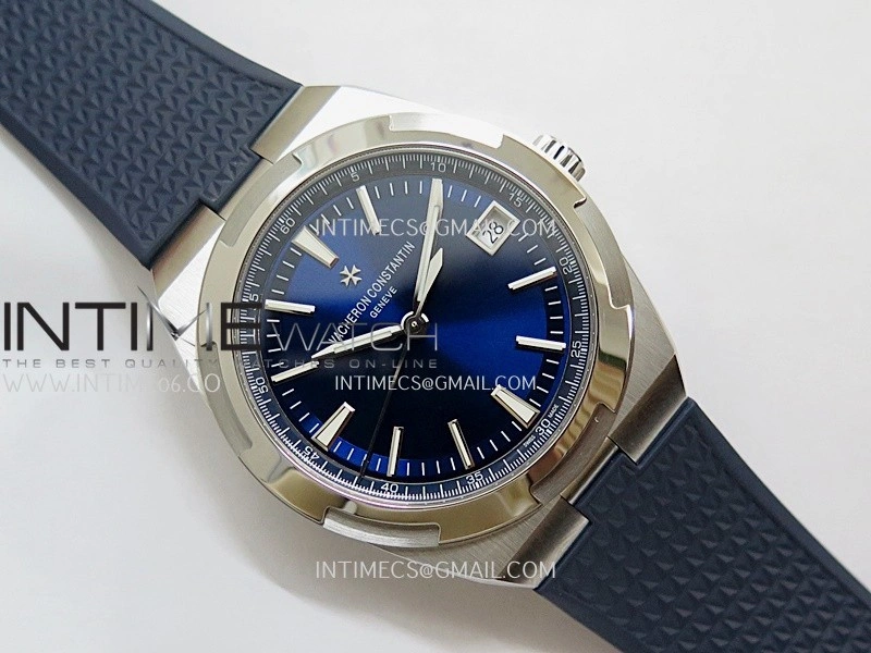 Overseas 4500V SS ZF 1:1 Best Edition Blue Dial on Blue Rubber Strap Asian Super Clone 5100 V2