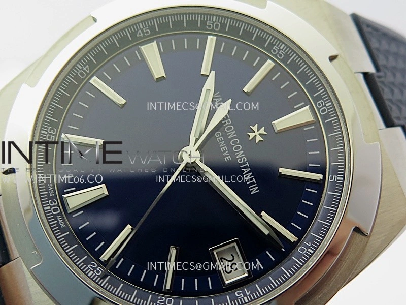 Overseas 4500V SS ZF 1:1 Best Edition Blue Dial on Blue Rubber Strap Asian Super Clone 5100 V2