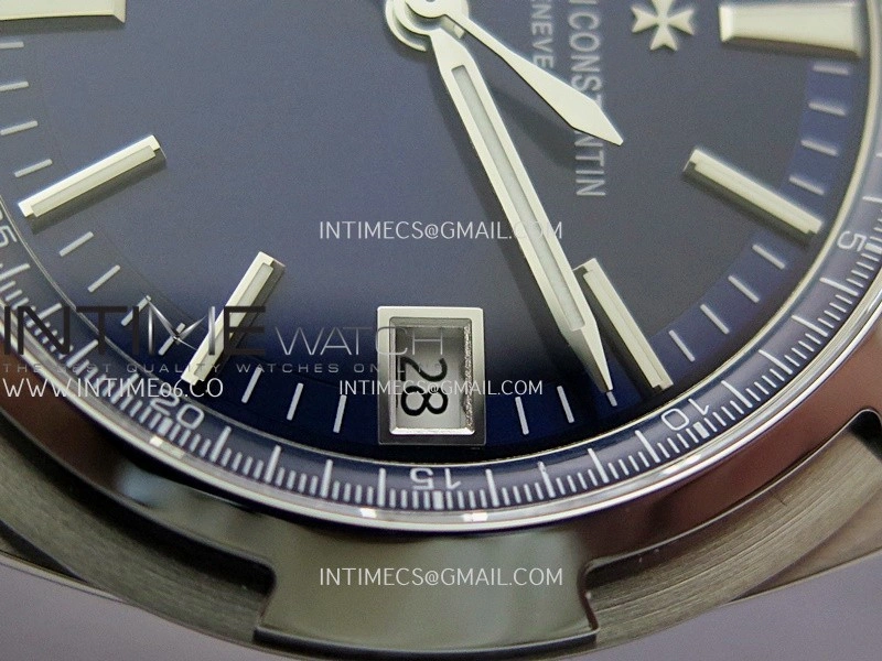 Overseas 4500V SS ZF 1:1 Best Edition Blue Dial on Blue Rubber Strap Asian Super Clone 5100 V2