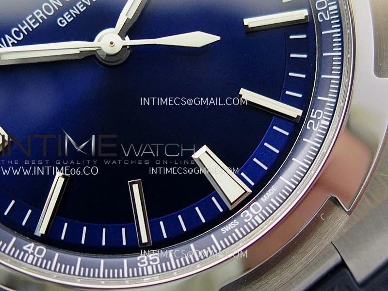 Overseas 4500V SS ZF 1:1 Best Edition Blue Dial on Blue Rubber Strap Asian Super Clone 5100 V2