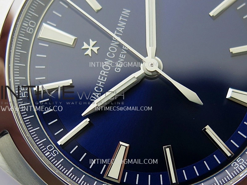 Overseas 4500V SS ZF 1:1 Best Edition Blue Dial on Blue Rubber Strap Asian Super Clone 5100 V2