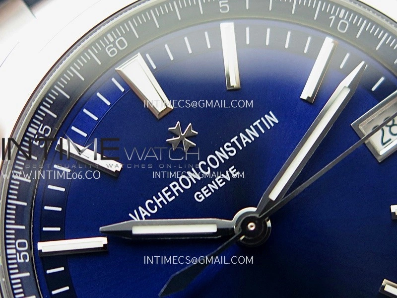 Overseas 4500V SS ZF 1:1 Best Edition Blue Dial on Blue Rubber Strap Asian Super Clone 5100 V2