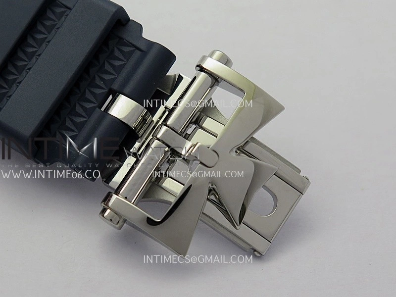 Overseas 4500V SS ZF 1:1 Best Edition Blue Dial on Blue Rubber Strap Asian Super Clone 5100 V2