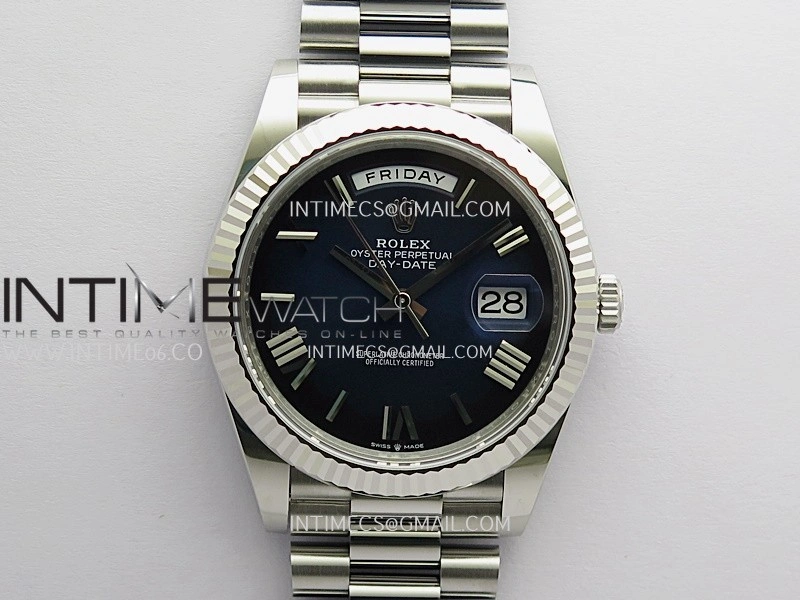 Day Date 228239 40mm Gain Weight V2 VSF 1:1 Best Edition Blue Ombre Dial Roman Marker On President Bracelet DD3255