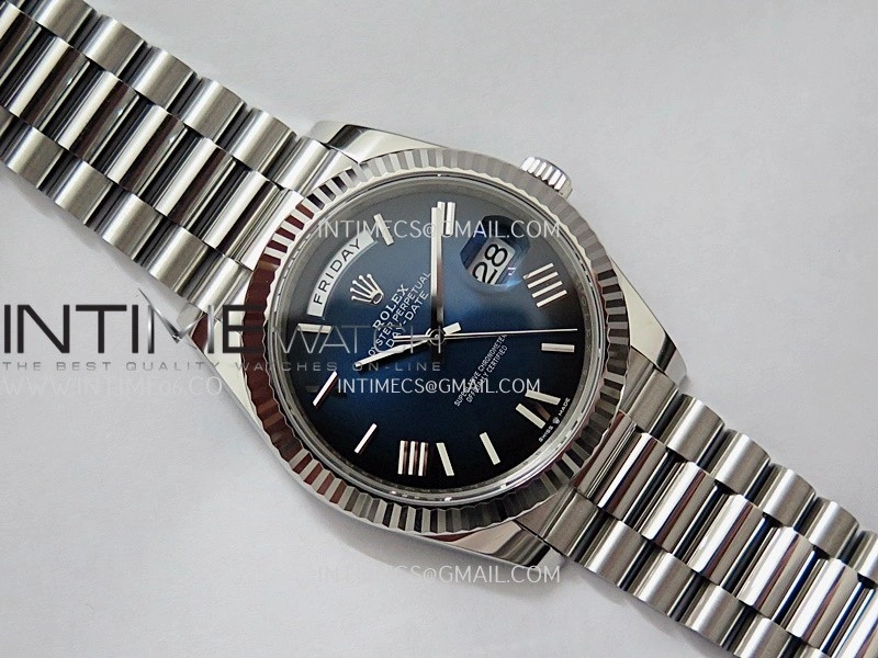 Day Date 228239 40mm Gain Weight V2 VSF 1:1 Best Edition Blue Ombre Dial Roman Marker On President Bracelet DD3255