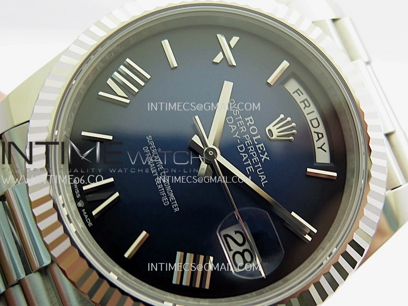 Day Date 228239 40mm Gain Weight V2 VSF 1:1 Best Edition Blue Ombre Dial Roman Marker On President Bracelet DD3255