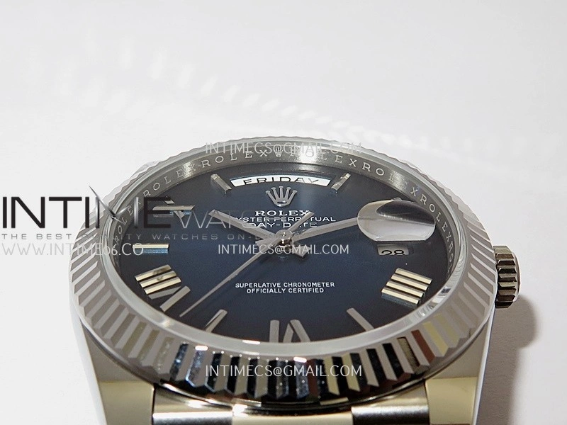 Day Date 228239 40mm Gain Weight V2 VSF 1:1 Best Edition Blue Ombre Dial Roman Marker On President Bracelet DD3255
