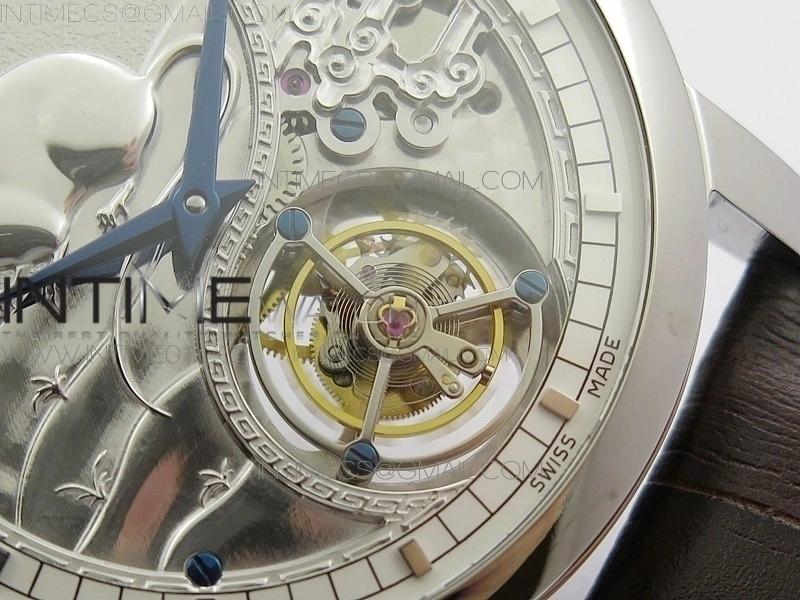 VC Zodiac Tourbillon SS BMF Silver Dial on Brown Leather Strap