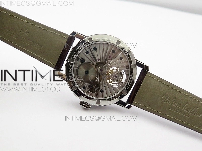 VC Zodiac Tourbillon SS BMF Silver Dial on Brown Leather Strap