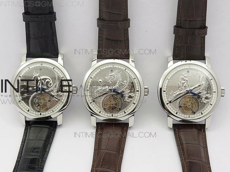 VC Zodiac Tourbillon SS BMF Silver Dial on Brown Leather Strap