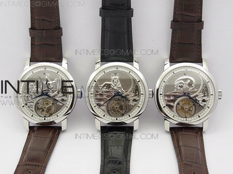 VC Zodiac Tourbillon SS BMF Silver Dial on Brown Leather Strap