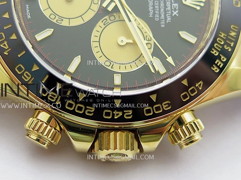 Daytona 126518 904L YG VF 1:1 Best Edition Black Dial YG Subdial On Black Oysterflex Rubber Strap DD4131