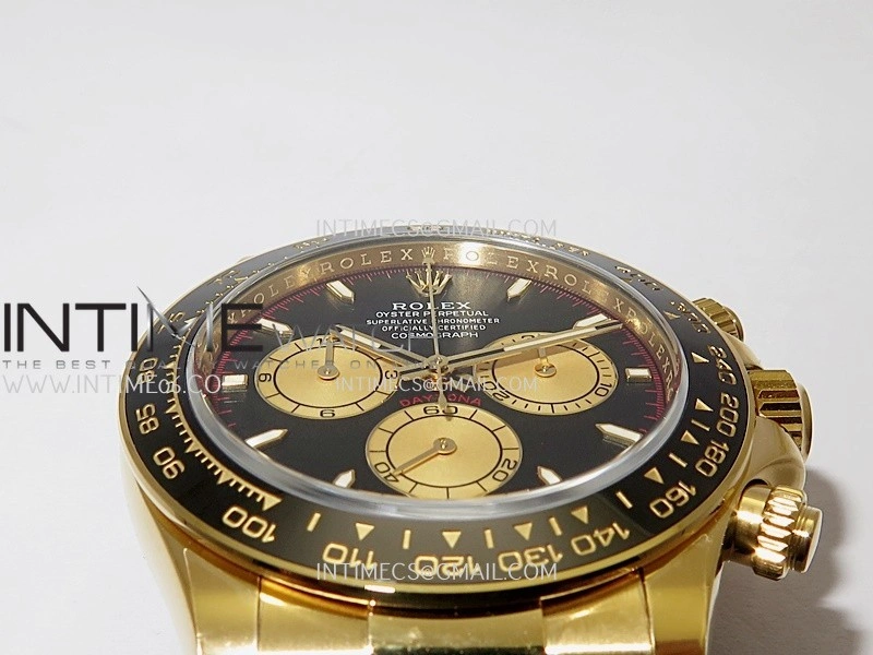 Daytona 126518 904L YG VF 1:1 Best Edition Black Dial YG Subdial On Black Oysterflex Rubber Strap DD4131