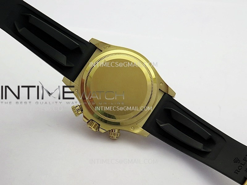Daytona 126518 904L YG VF 1:1 Best Edition Black Dial YG Subdial On Black Oysterflex Rubber Strap DD4131