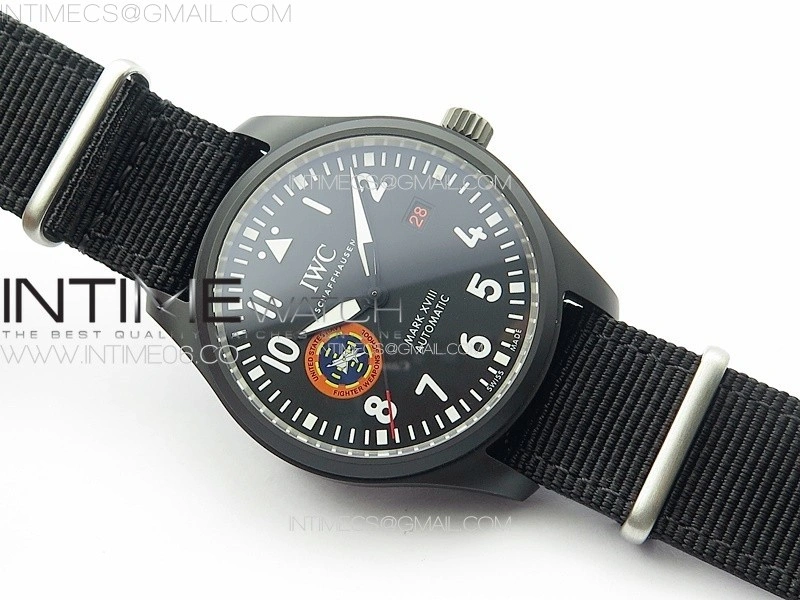 Pilot Mark XVIII TOPGUN SFTI Ceramic M+ 1:1 Best Edition Black Dial on Black Nylon Strap A2892