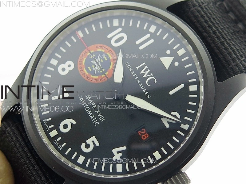 Pilot Mark XVIII TOPGUN SFTI Ceramic M+ 1:1 Best Edition Black Dial on Black Nylon Strap A2892