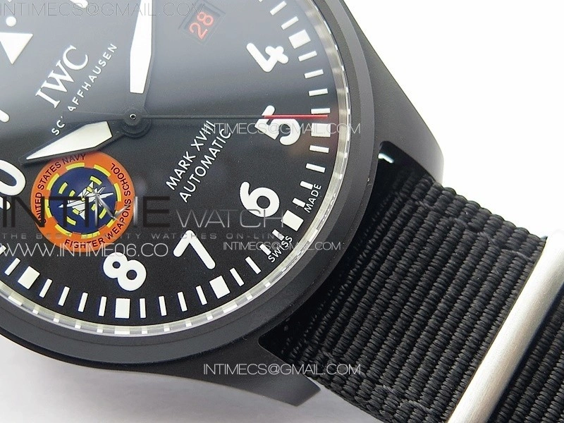 Pilot Mark XVIII TOPGUN SFTI Ceramic M+ 1:1 Best Edition Black Dial on Black Nylon Strap A2892