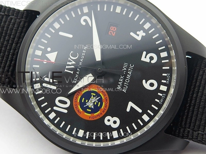 Pilot Mark XVIII TOPGUN SFTI Ceramic M+ 1:1 Best Edition Black Dial on Black Nylon Strap A2892