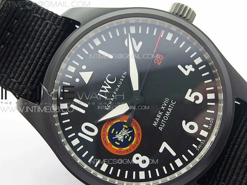 Pilot Mark XVIII TOPGUN SFTI Ceramic M+ 1:1 Best Edition Black Dial on Black Nylon Strap A2892