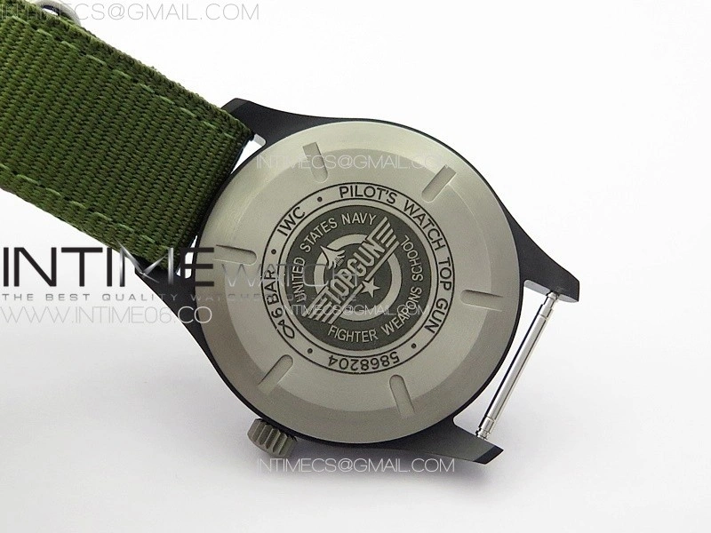 Pilot Mark XVIII TOPGUN SFTI Ceramic M+ 1:1 Best Edition Black Dial on Green Nylon Strap A2892