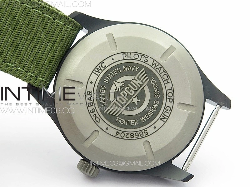 Pilot Mark XVIII TOPGUN SFTI Ceramic M+ 1:1 Best Edition Black Dial on Green Nylon Strap A2892