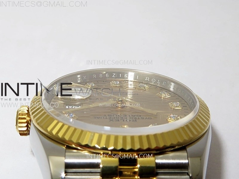 DateJust 36 SS 126233 904L SS YG VSF 1:1 Best Edition Gold Fluted Dial Diamonds Markers on Jubilee Bracelet VS3235