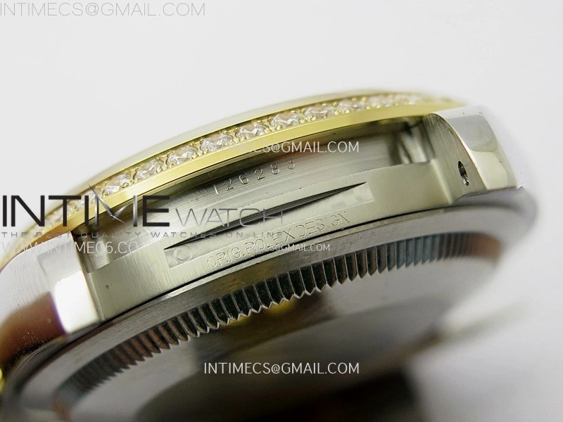 DateJust 36 126283 904L SS YG VSF 1:1 Best Edition Gold Fluted Dial Diamonds Markers on Jubilee Bracelet VS3235
