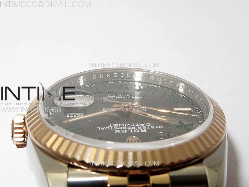 DateJust 36 SS 126231 904L SS RG VSF 1:1 Best Edition Gray Fluted Dial Diamonds Markers on Jubilee Bracelet VS3235