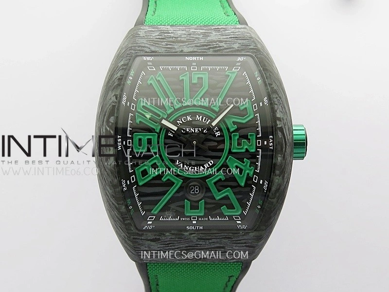 Vanguard Racing Carbon V45 Green ABF Best Edition On Green Nylon Strap A2824