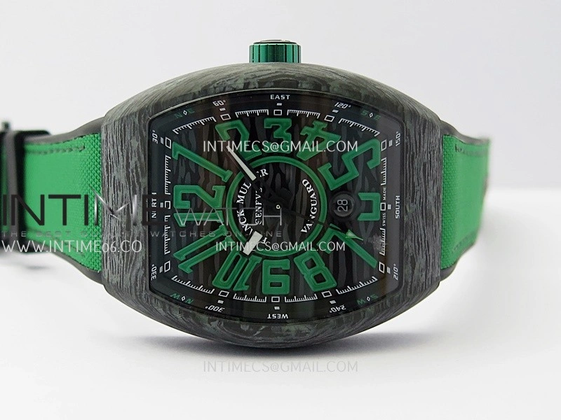Vanguard Racing Carbon V45 Green ABF Best Edition On Green Nylon Strap A2824