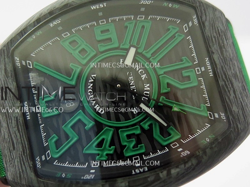 Vanguard Racing Carbon V45 Green ABF Best Edition On Green Nylon Strap A2824