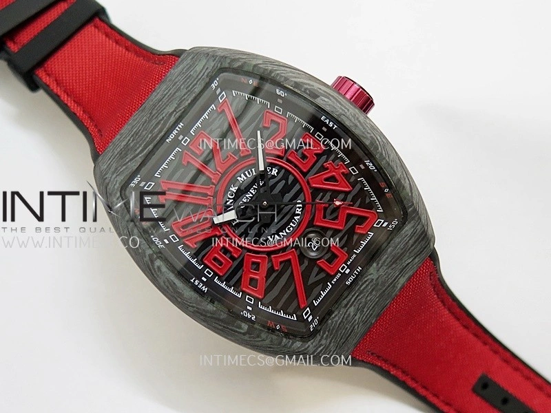 Vanguard Racing Carbon V45 Red ABF Best Edition On Red Nylon Strap A2824