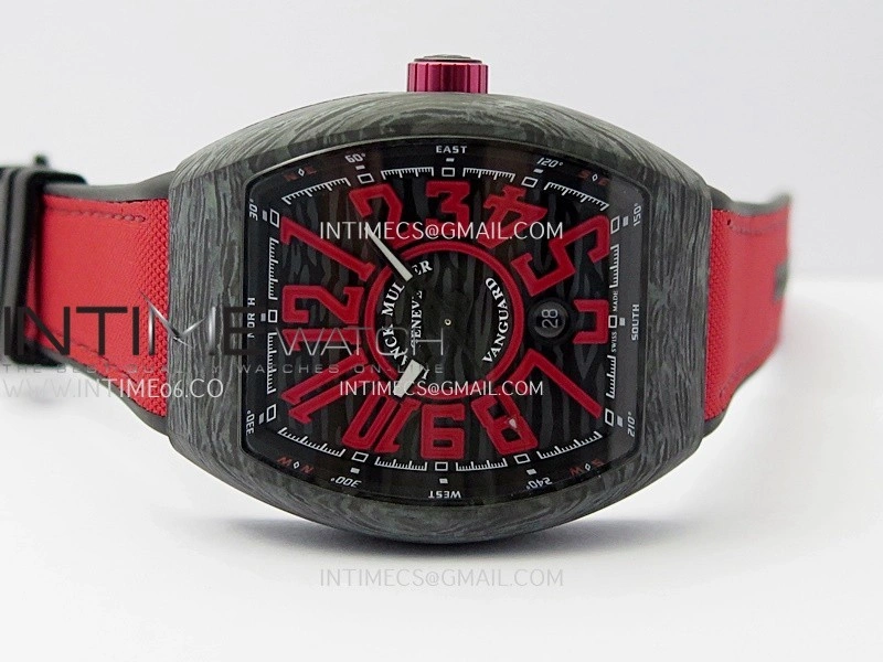 Vanguard Racing Carbon V45 Red ABF Best Edition On Red Nylon Strap A2824