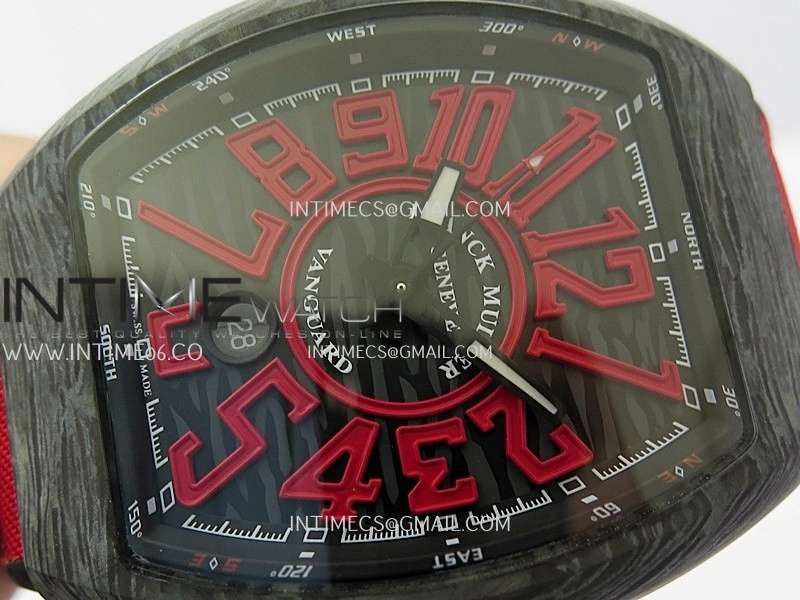Vanguard Racing Carbon V45 Red ABF Best Edition On Red Nylon Strap A2824