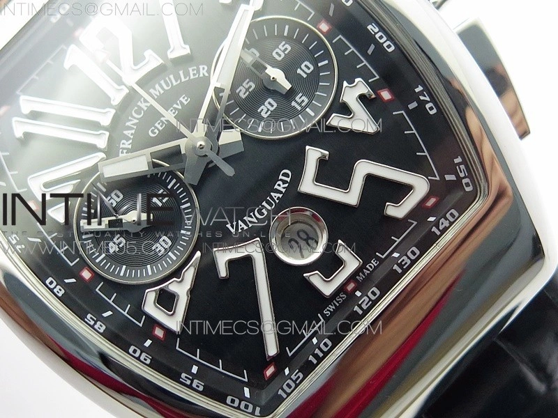 Vanguard V45 Chrono SS ABF Best Edition Black Dial on Black Gummy Strap A7750