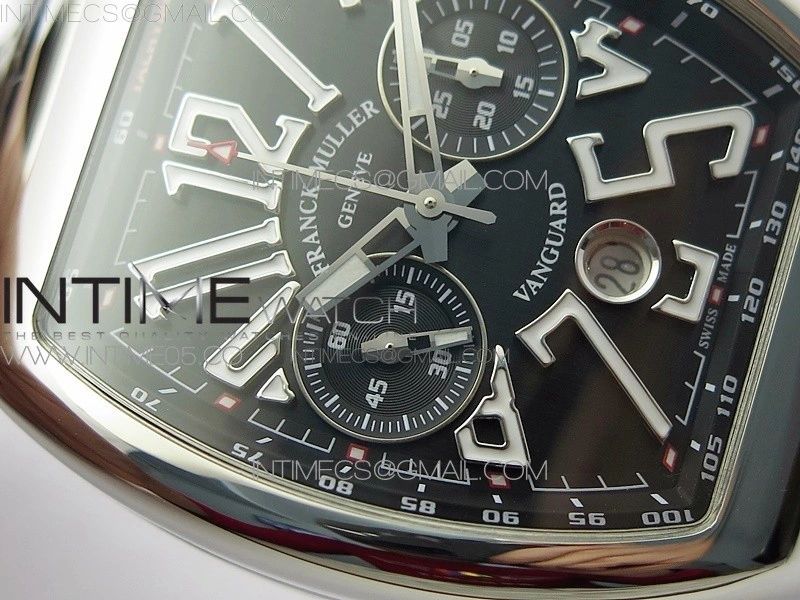 Vanguard V45 Chrono SS ABF Best Edition Black Dial on Black Gummy Strap A7750